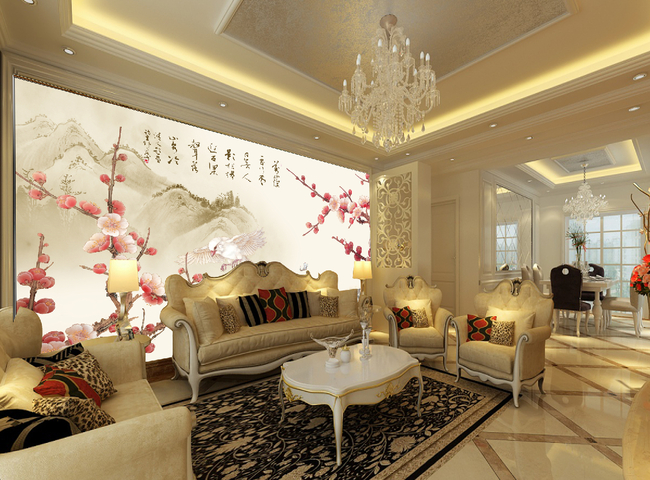 请问客厅里电视墙上挂什么画最好-客厅的墙上