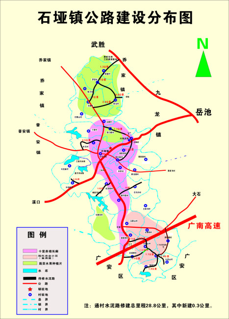 广安市岳池县石垭镇地图图片