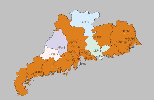 中国广东矢量图