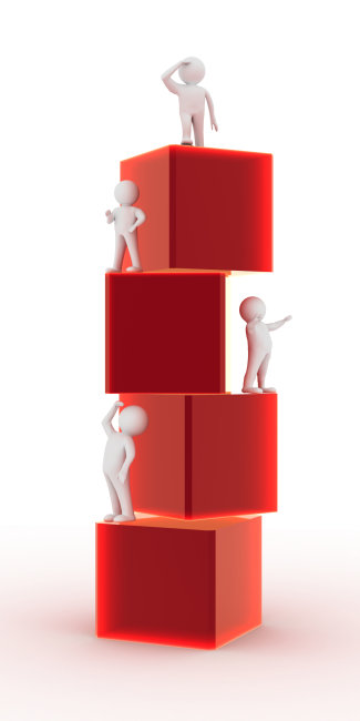 3d小人 阶梯的呈现(红)图片