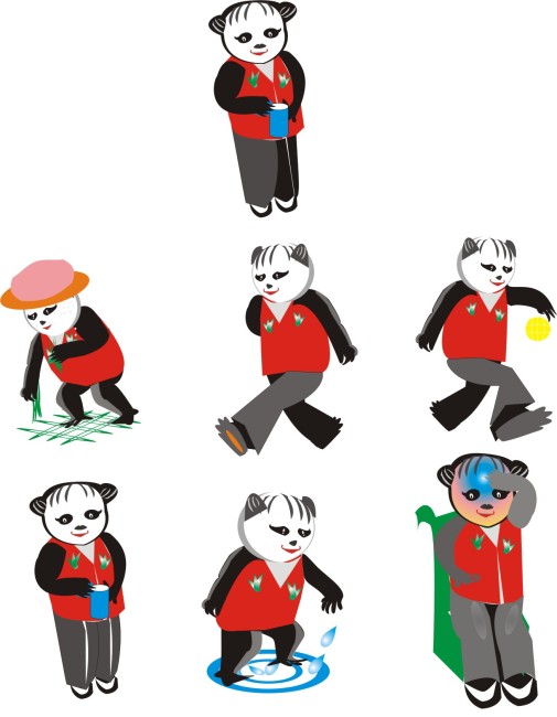 动感熊猫模板下载 1115614 商业插画 卡通高清图片