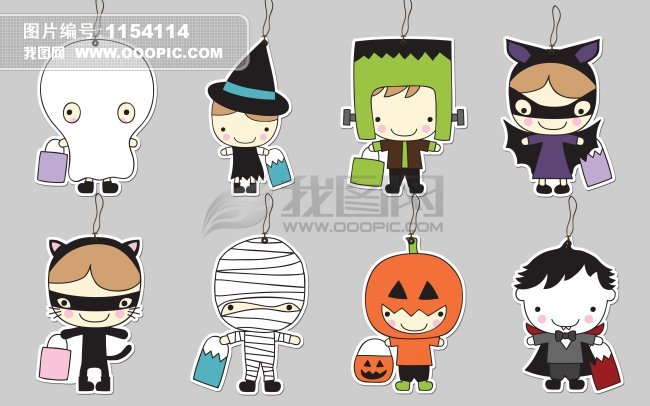 八款卡通人物书签PSD下载图片下载