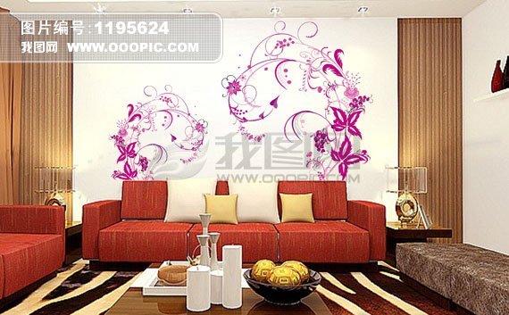 墙画+花模板下载(图片编号:1195624)