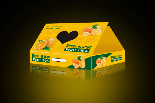 高档水果包装手提心形橙子包装模板下载(图片编号:1212813)_其他包装_