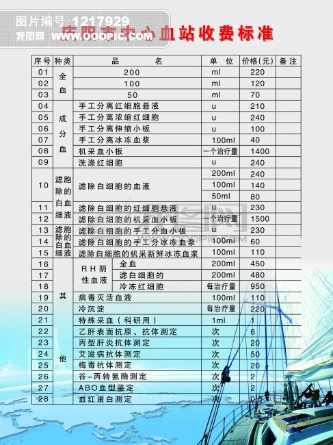 收费标准模板下载(图片编号:1217929)_医院展