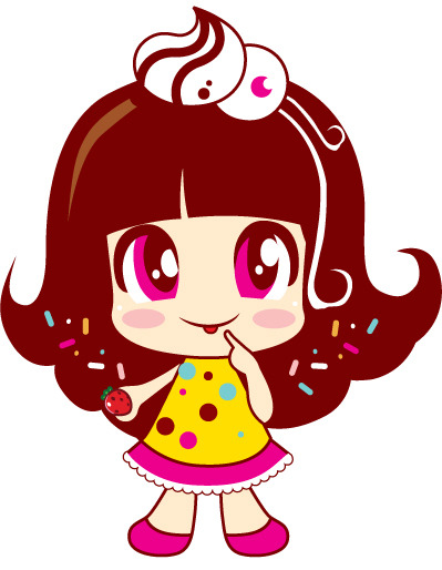 草莓蛋糕女孩模板下载(图片编号:1234926)_人