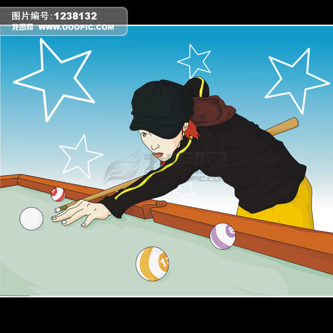 酷酷的<em>桌球女孩</em>模板下载(图片编号:1238132)_