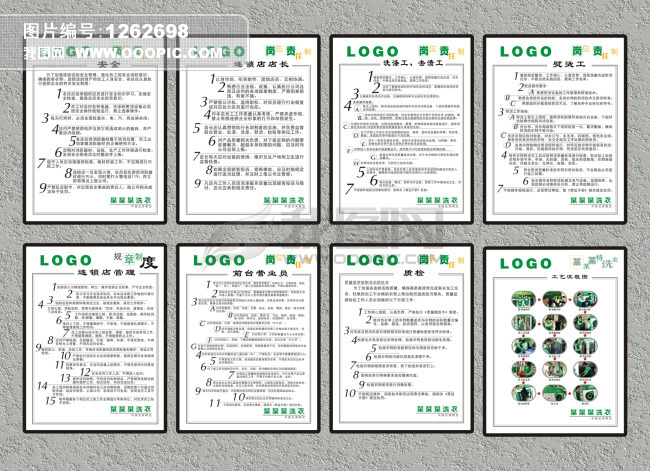 洗衣店规章制度 岗位职责及洗衣流程图片下载