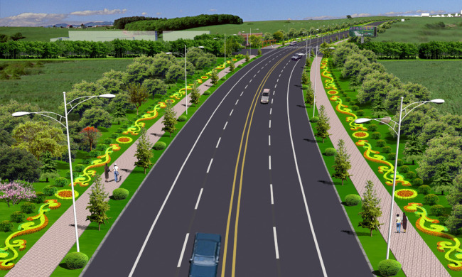 道路绿化设计效果图模板下载(图片编号:13211