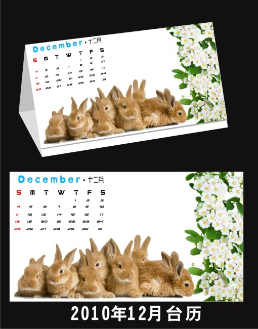 2010年台历十二月模板下载(图片编号:1343115)图片
