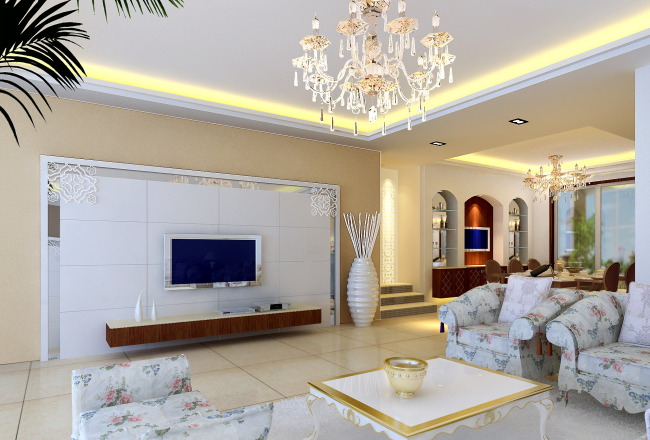 温馨客厅设计效果图制作模板下载