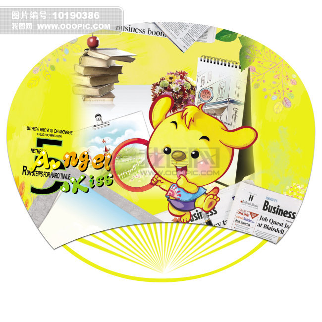 手绘圆扇子画/圆扇子画图片卡通/幼儿扇子画图片