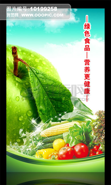 食堂安全饮食展板|有机健康蔬菜水果展板模板