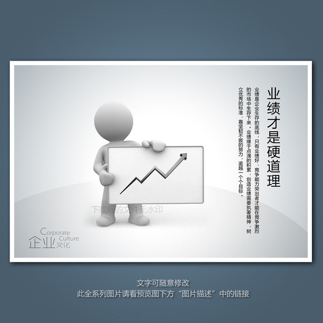 企业文化展板海报设计之业绩才是硬道理模板下
