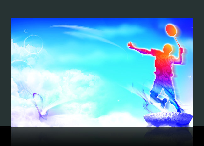 羽毛球比赛海报展板背景模板PSD分层模板下