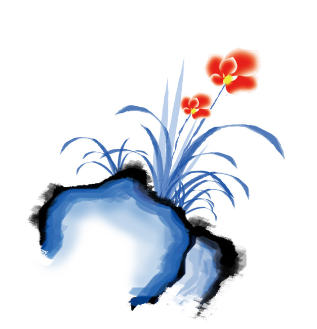 水墨画素材兰花
