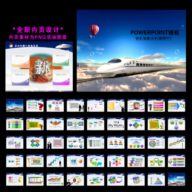 动车火车发展规划目标未来PPT模板下载模板下