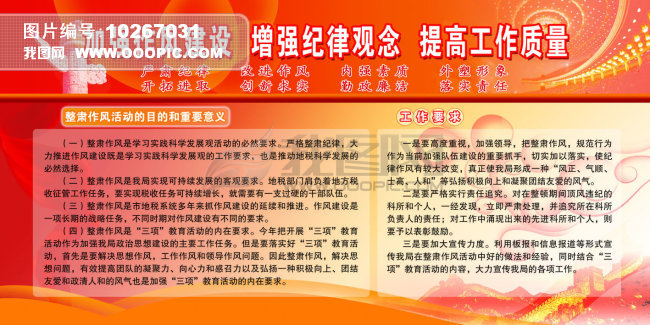 作风纪律整顿工作板报