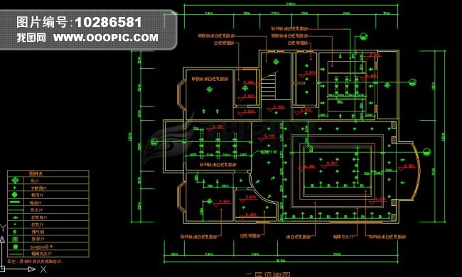 别墅的cad天花灯位图图纸设计模板下载(图片编