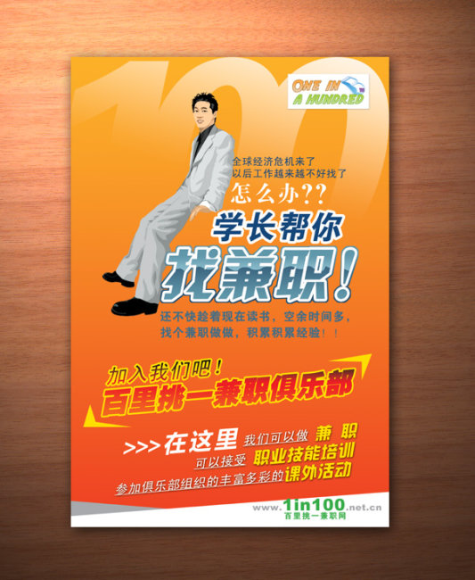 招聘求职兼职网站传单海报设计模板下载