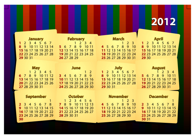 2012年年历模板下载(图片编号:10386892)图片