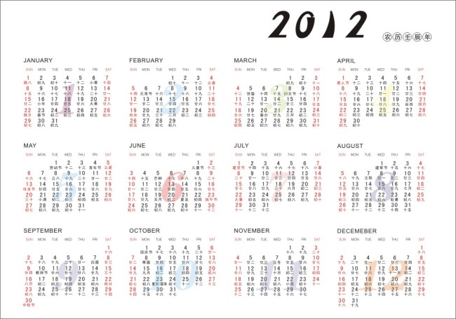 2012年历表模板下载(图片编号:10427556)图片