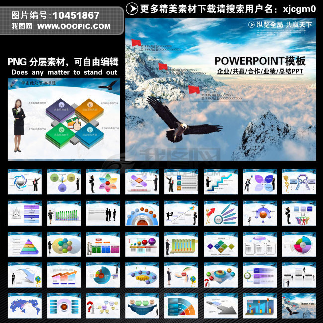 企业商务贸易共赢超越业绩规划总结PPT模板下