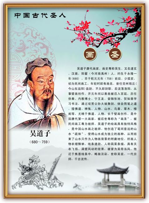 中国古代名人圣人画圣-吴道子模板下载(图片编