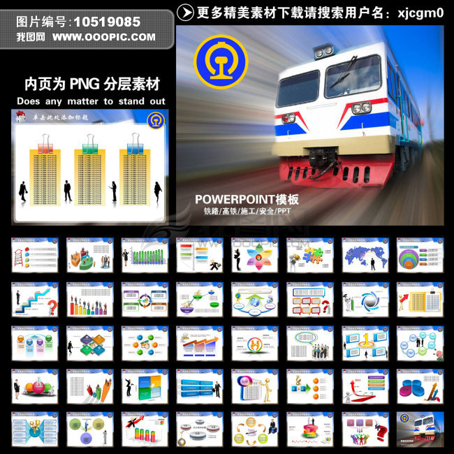 铁路高铁工程建设安全报告总结PPT模板下载(