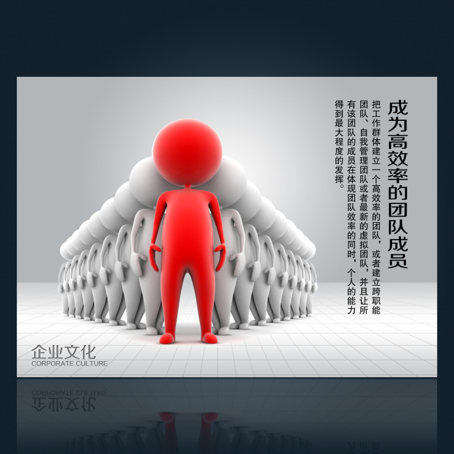 企业文化展板设计成为高效率的团队成员模板下