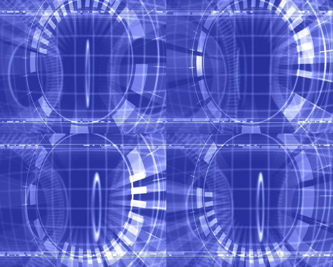 蓝色科技光圈背景动态视频素材模板下载(图片