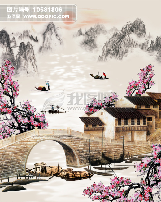 水墨山水国画风景图片下载图片