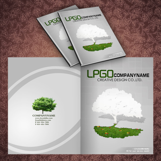 环保科技公司画册封面模反模板下载(图片编号