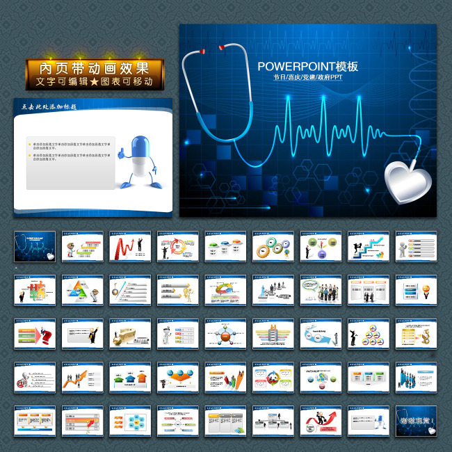 医疗药品科研销售业绩报告总结PPT幻灯片模板