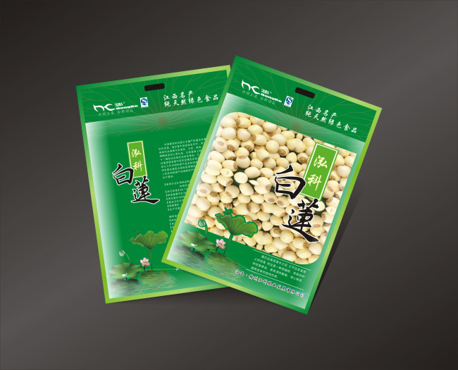 绿色环保 食品白莲包装设计模板下载(图片编号