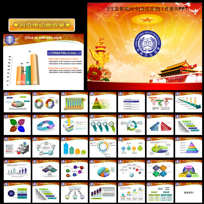 卫生监督局技术食品安全总结ppt幻灯片模板下
