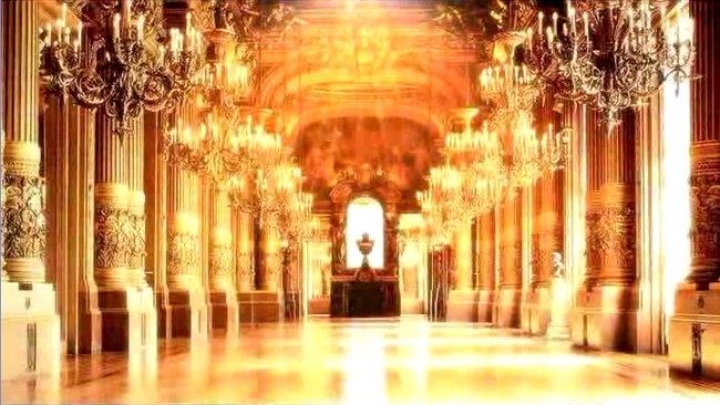 粒子效果宫殿婚庆视频led屏幕背景素材