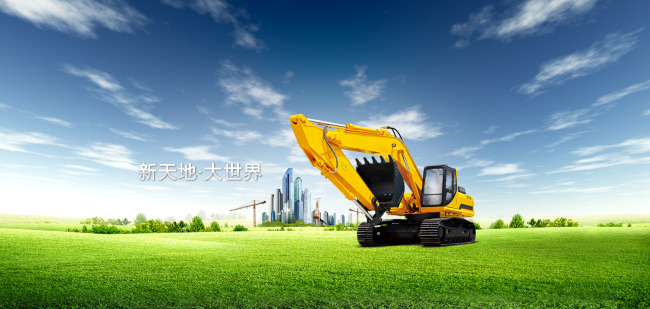 挖掘机 大气 城市 草地模板下载(图片编号:1074