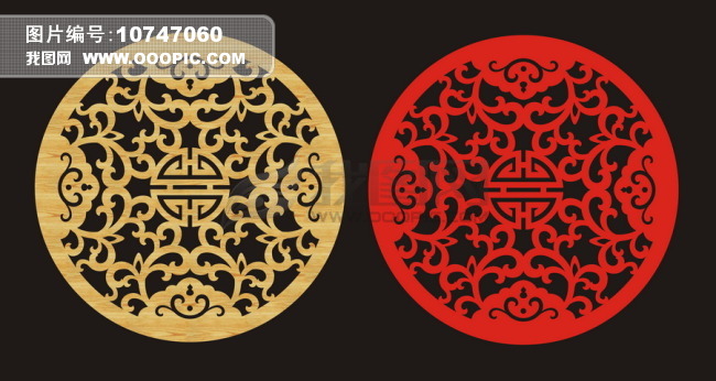 cad图库 雕花图案cad 雕花cad > 圆形雕刻花纹矢量图