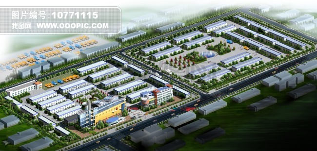 工业园物流园规划鸟瞰图模板下载(图片编号:1