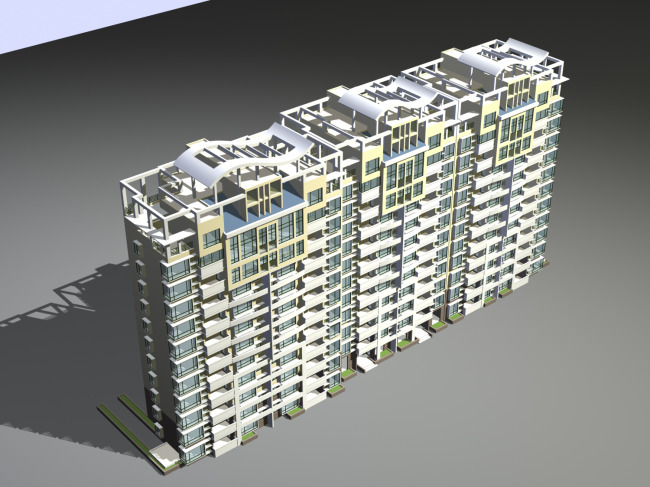 多层高层住宅小区MAX模型下载模板下载(图片