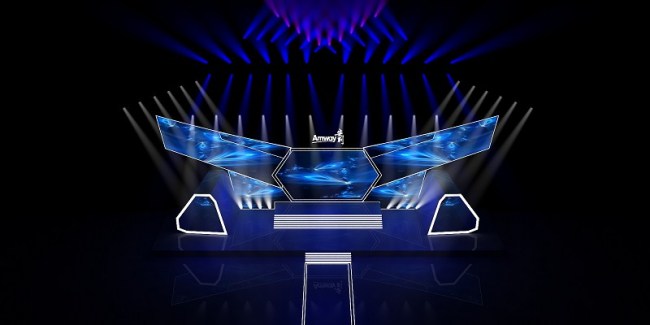 安利年会新品发布会舞台舞美设计图效果图模板