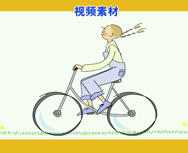 视频素材可爱的小女孩骑单车