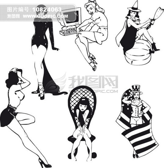 <em>性感美女</em>黑白剪影模板下载(<em>图片</em>编号:1082406