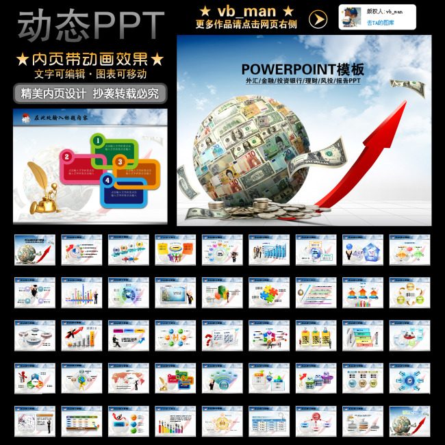 金融理财外汇投资基金银行业绩报告PPT模板下