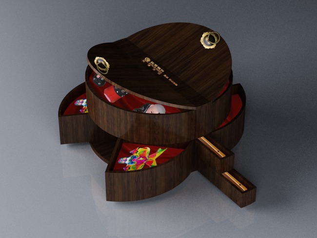 礼品包装盒圆形设计模板素材多开口模板下载(