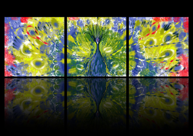 七彩孔雀无框画模板下载(图片编号:10963627)_其他无框画_无框画_我图网weili.ooopic.com