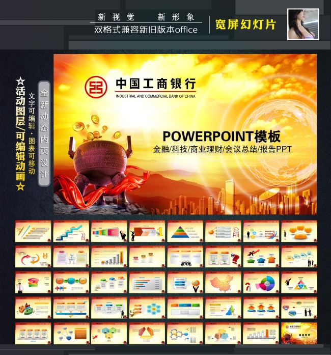 工商银行金融信贷理财绩效报告总结PPT模板下