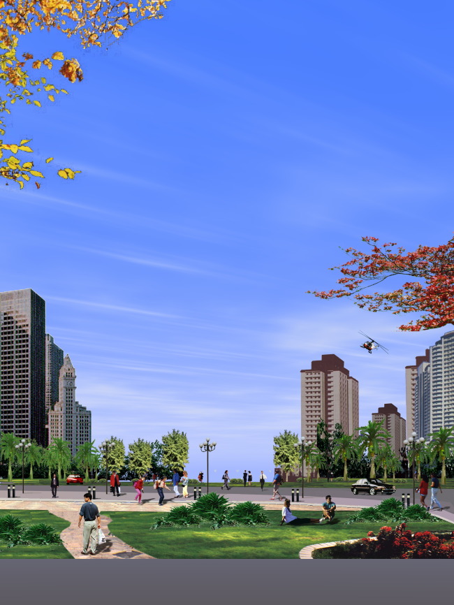 建筑设计效果图PS美化PSD模板下载模板下载