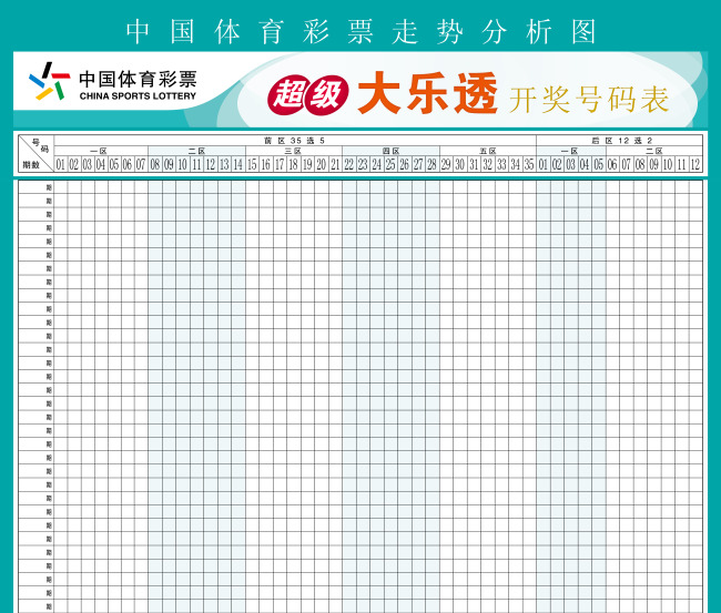 体彩大乐透走势图模板下载(图片编号:1101110